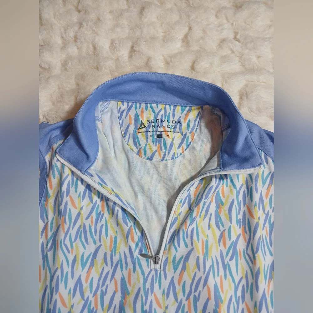 Bermunda Sands Dress Athleisure Golf Sz. M Sleeveless 1/4 Zip Amity Periwinkle - Picture 3 of 9